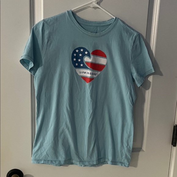 Life Is Good Kids Light Blue American Heart Tee - Picture 1 of 3